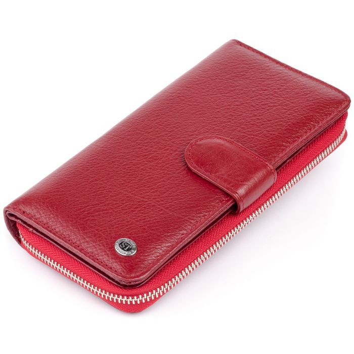 Кошелек ST Leather Из кожи женский Бордовый Фото