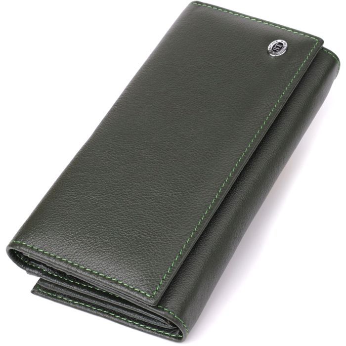 Кошелек ST Leather Из натуральной кожи Зеленый Фото