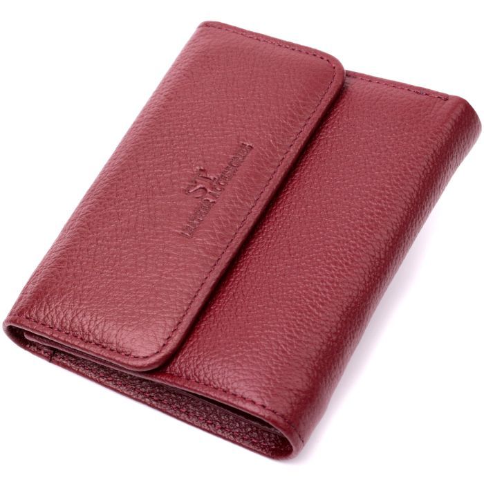 Кошелек ST Leather Кожаный с монетницей Бордовый Фото