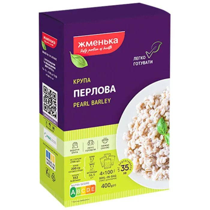 Крупа Жменька Жемчужная в пакетиках для варки 4х100 г Фото