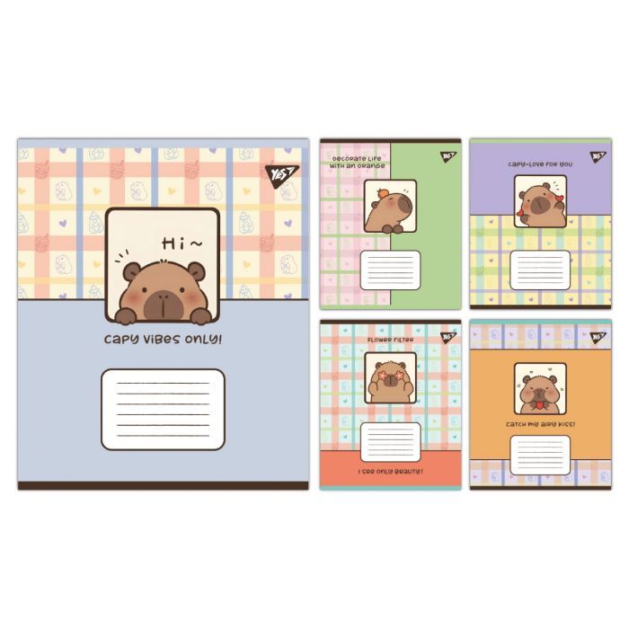 Тетрадь Yes Capy vibes А5 18 аркушів лінія Фото