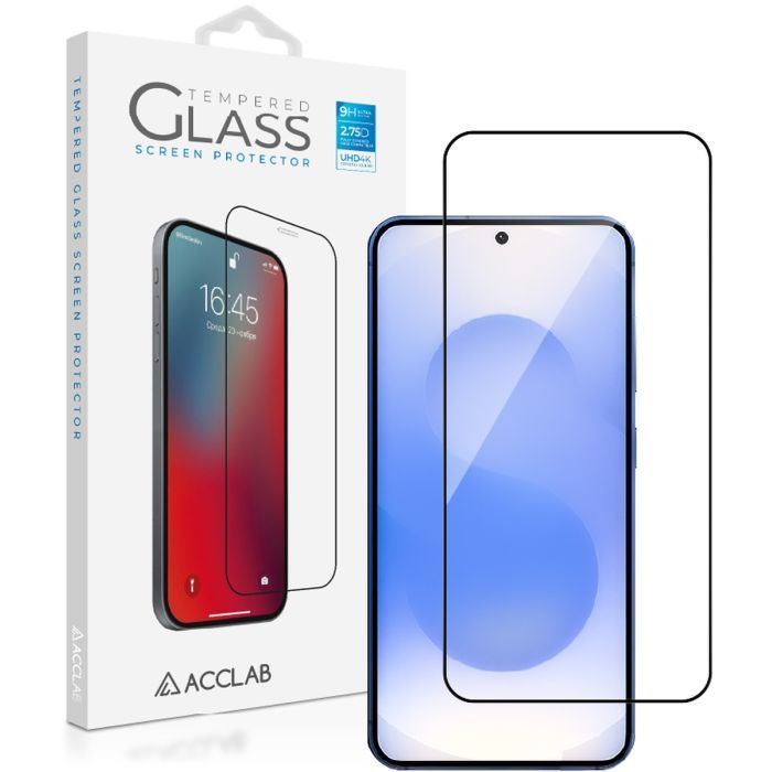 Стекло защитное ACCLAB Full Glue Samsung Galaxy S25 Black Фото
