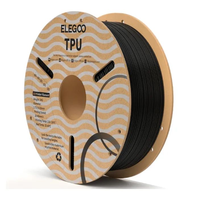 Пластик для 3D-принтера ELEGOO TPU 1.75мм, 1кг, black Фото