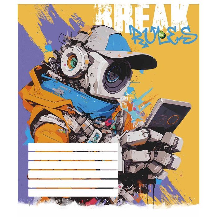 Тетрадь Школярик Break the rules 18 аркушів лінія Фото