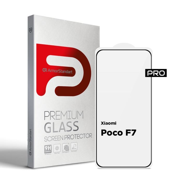 Стекло защитное Armorstandart Pro Xiaomi Poco F7 Black Фото