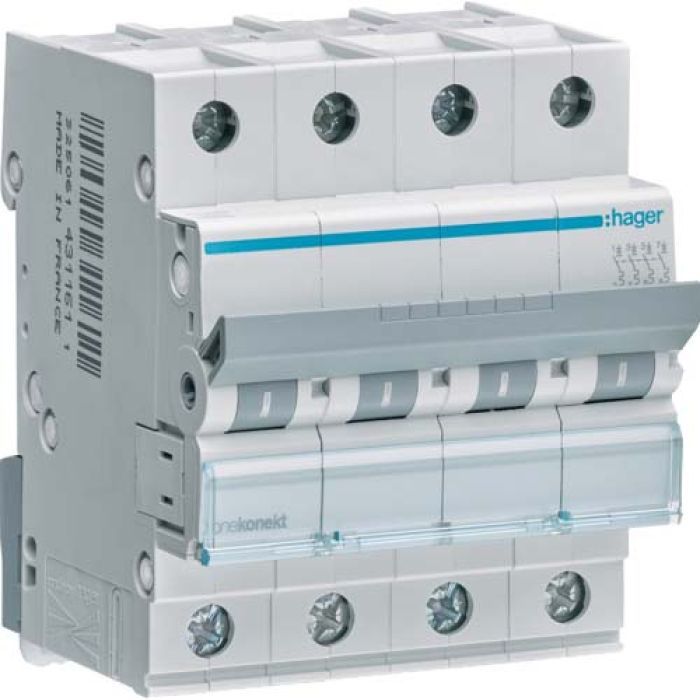 Автоматический выключатель Hager 4-п. C 25A (6kA) 4M (A) Фото