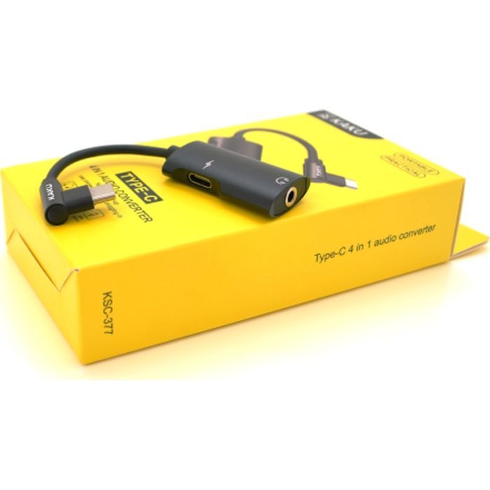 Переходник iKAKU USB-C 4-in-1 Audio Adapter USB-C + 3.5mm black Фото