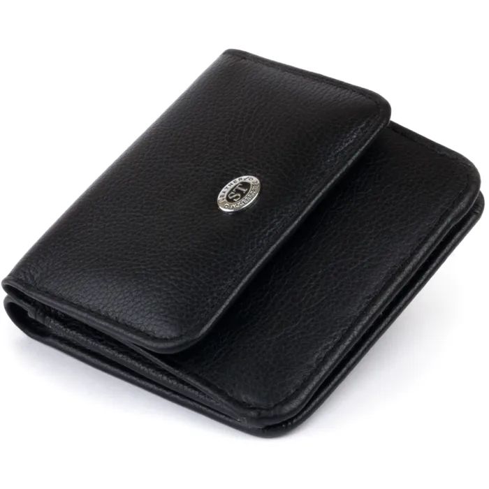 Кошелек ST Leather На кнопці Чорний Фото