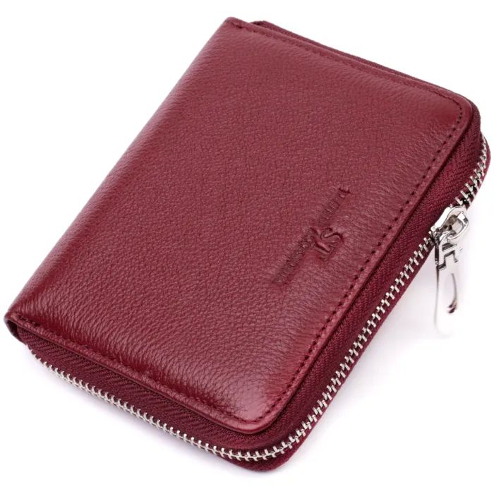 Кошелек ST Leather Из натуральной кожи Бордовый Фото