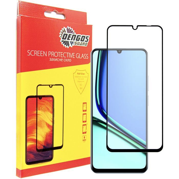 Стекло защитное Dengos Full Glue Realme Note 60 Black Фото