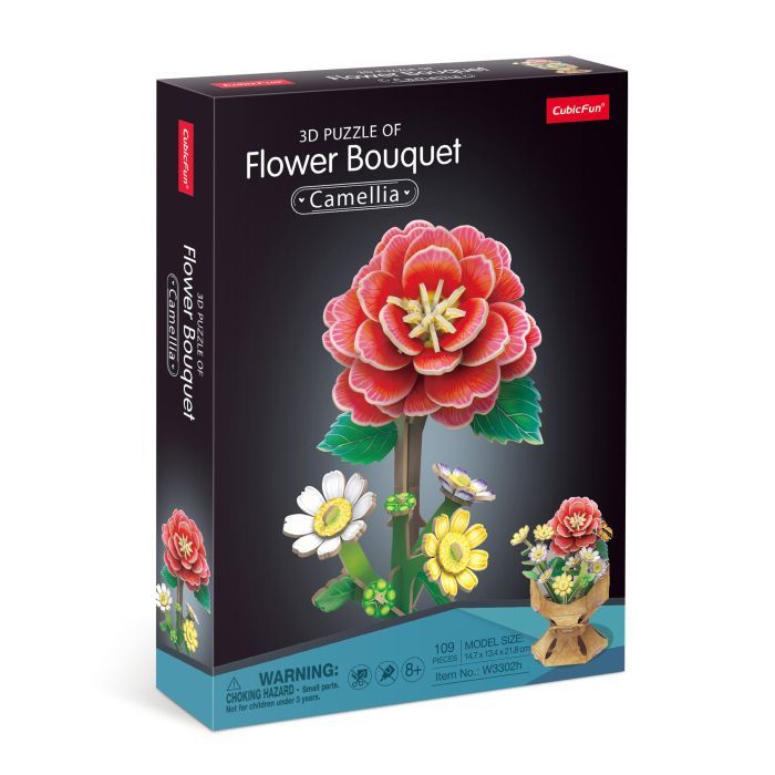Пазл Cubic Fun трехмерный Букет цветов Камелия Фото