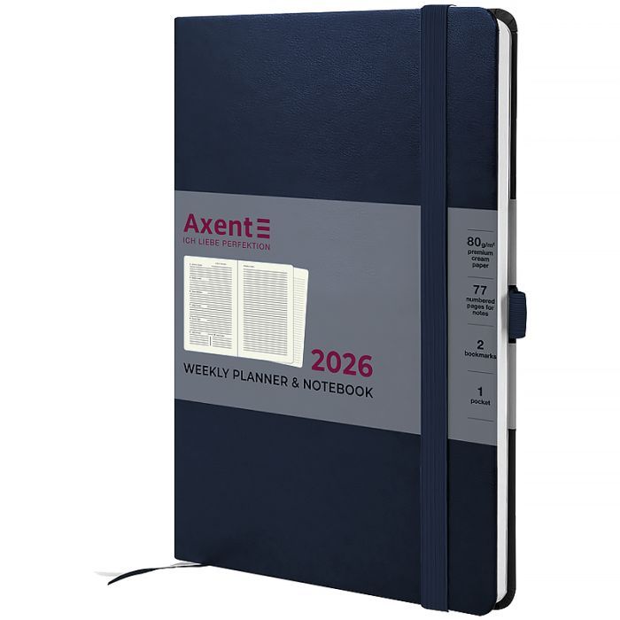 Еженедельник Axent датированный 2026 Prime Strong 145х210, синий Фото