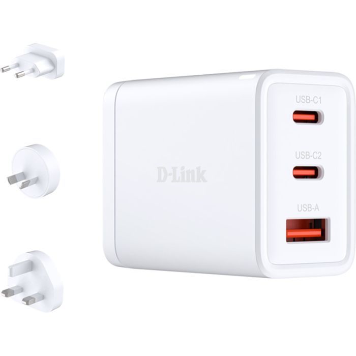 Зарядное устройство D-Link 2xUSB-C + 1xUSB-A 65W GaN white Фото