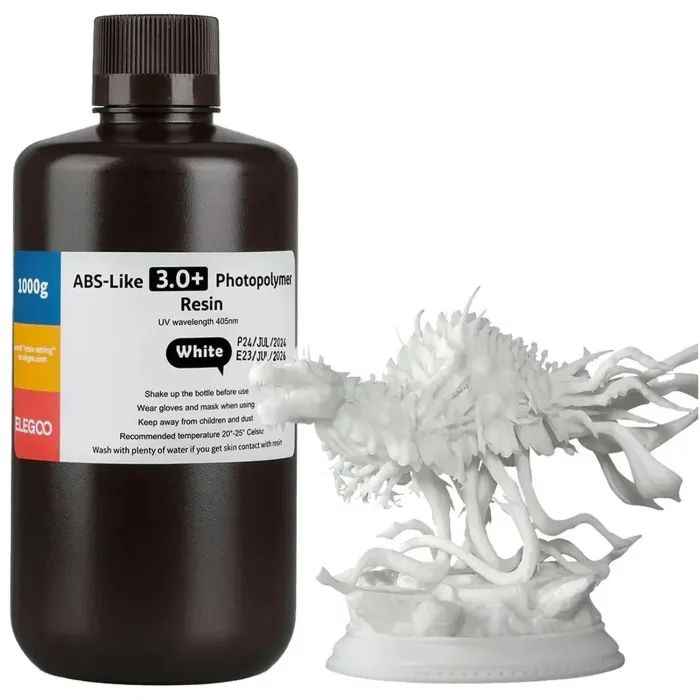 Фотополимерная смола ELEGOO Resin, ABS-like 3.0 plus 1кг, white Фото
