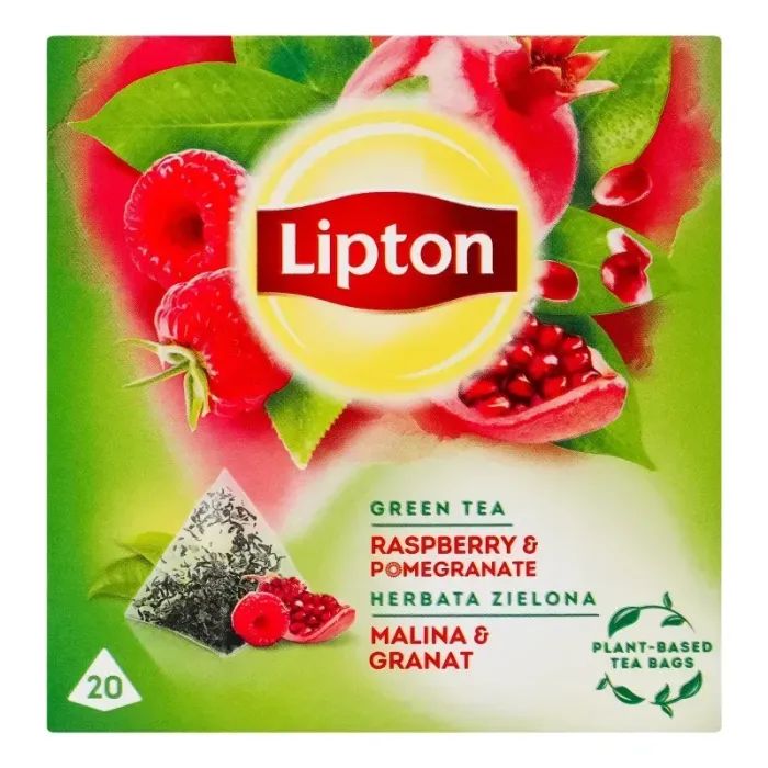 Чай Lipton зеленый "Raspberry&pomegran" 20 пакетиков Фото