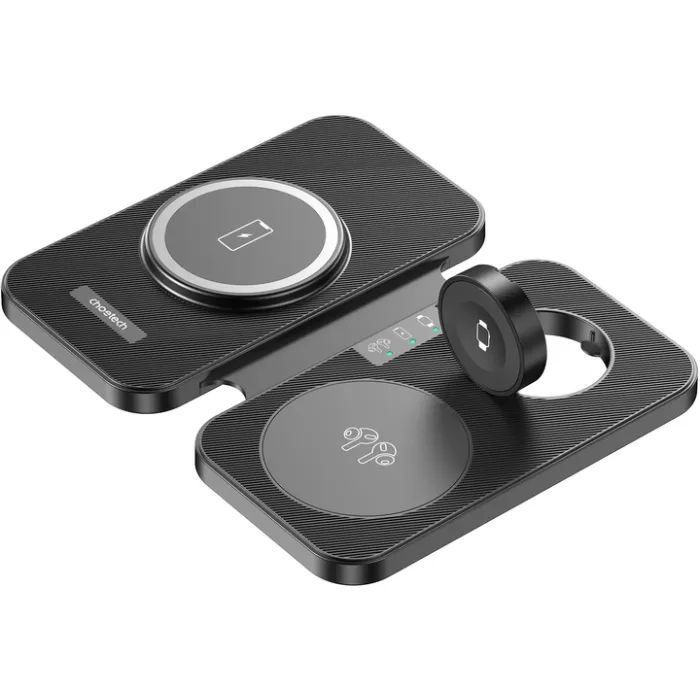 Зарядное устройство Choetech Wireless magnetic 3-in-1 15W black Фото