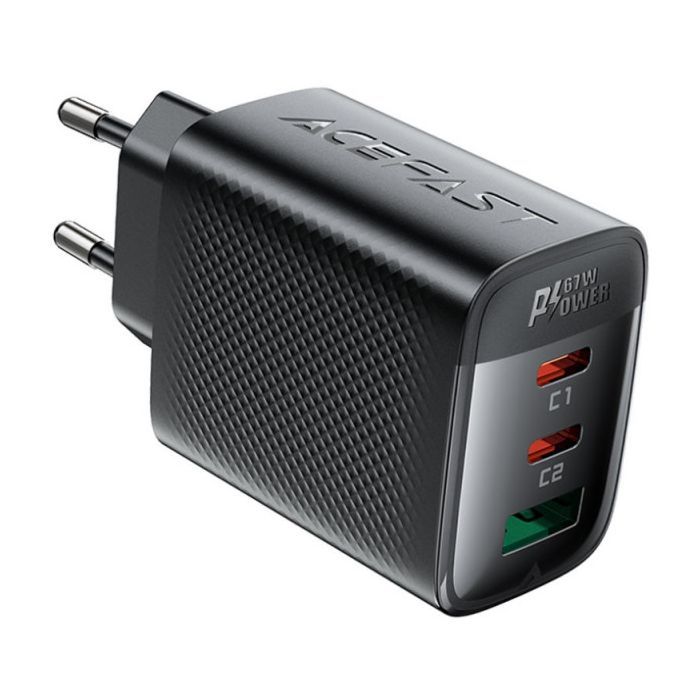 Зарядное устройство Acefast 2xUSB-C + 1xUSB 67W GaN black Фото