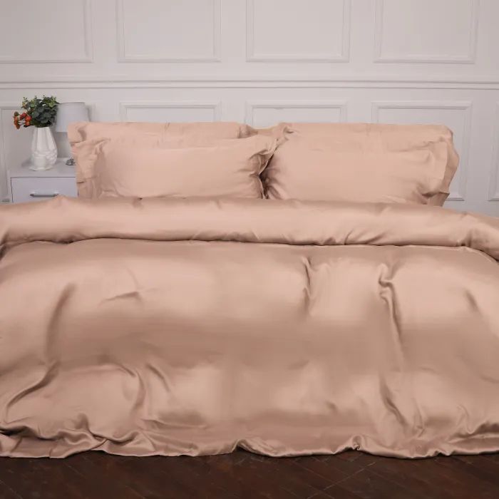 Постельное белье MirSon Tencel №03 Creamy 175х210 двуспальный Фото
