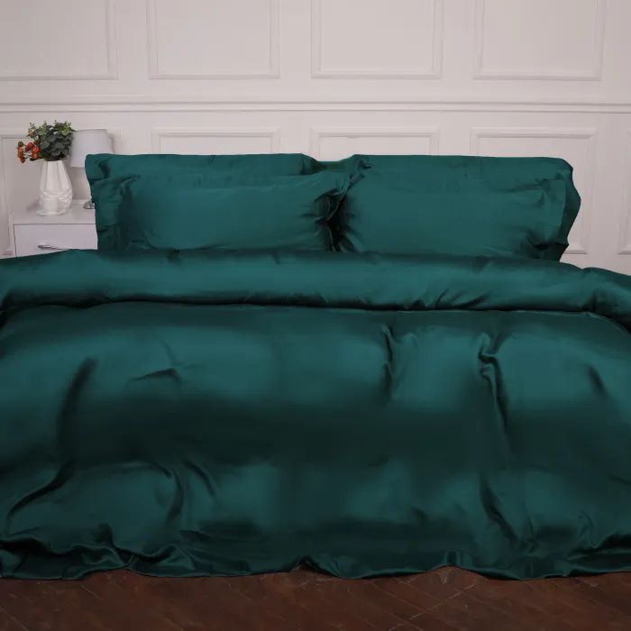 Постельное белье MirSon Tencel №07 Emerald 2x160x220 Семейный Евро Фото