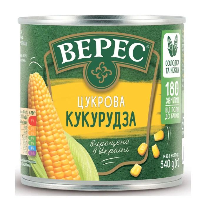 Овощная консервация Верес Кукуруза сахарная 340 г Фото