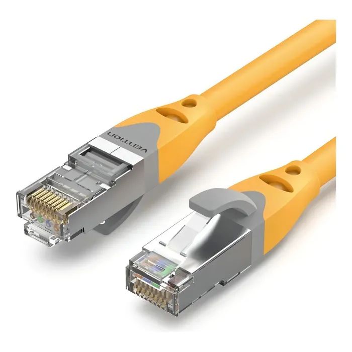 Патч-корд Vention 0.3м, S/FTP cat 6a RJ-45 yellow Фото