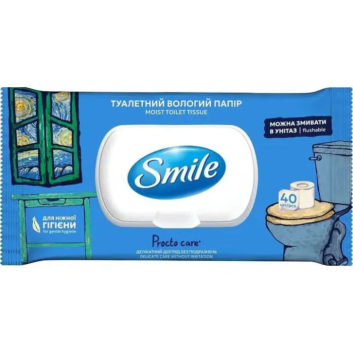 Туалетная бумага Smile Classic Procto Care Влажная 40 шт. Фото