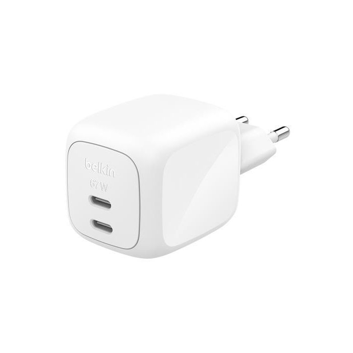 Зарядное устройство Belkin 2xUSB-C PD67W GaN PPS white Фото