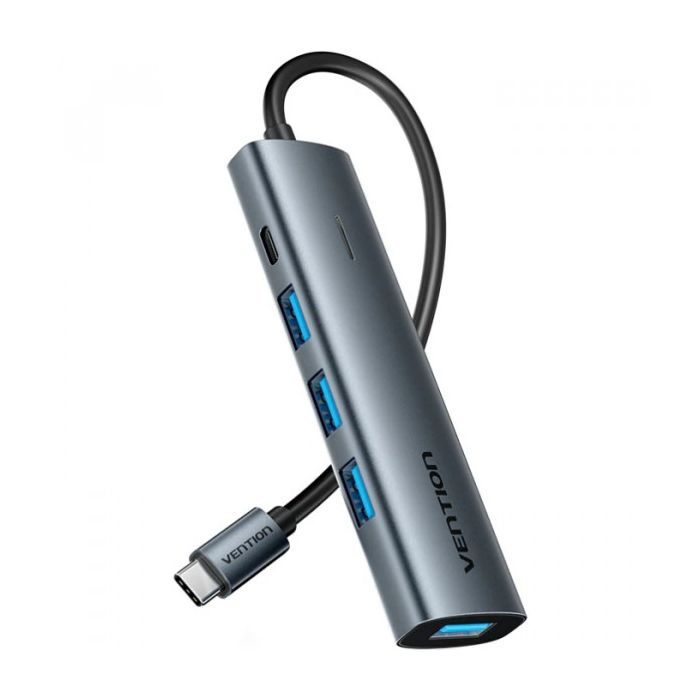 Концентратор Vention USB-C to 4xUSB 3.0 + 1xUSB-C black Фото