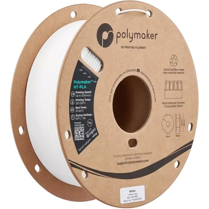 Пластик для 3D-принтера Polymaker HT-PLA 1,75mm 1kg WHITE Фото