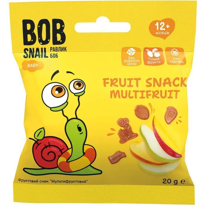 Детские снеки Bob Snail фруктові мультифрукт 20 г Фото