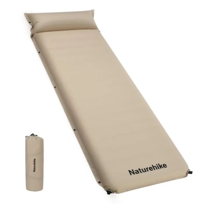 Туристический коврик Naturehike CNK2450WS020, самонадувний, 200х63х10 см, бежевий Фото