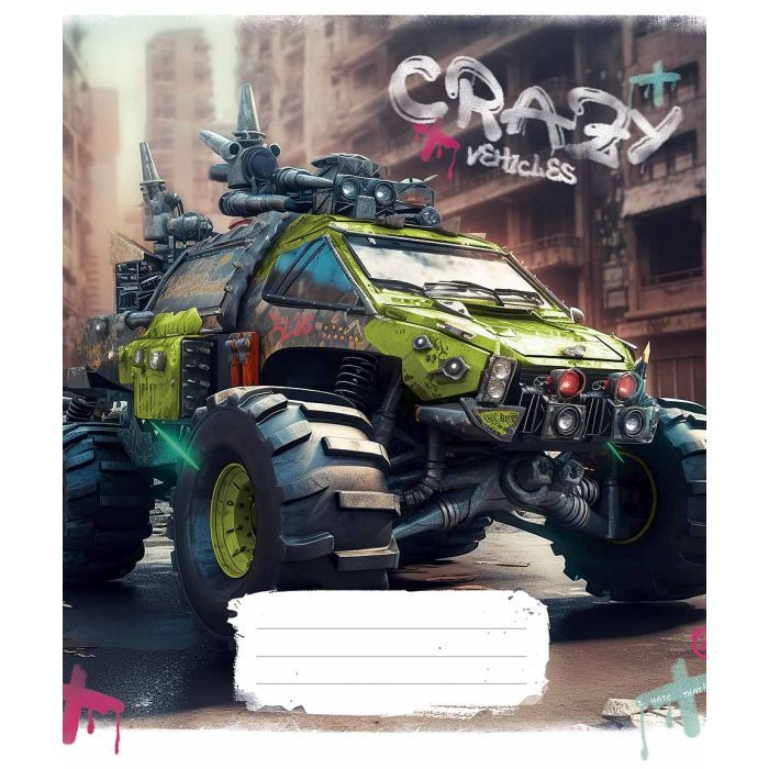 Тетрадь Школярик Monster trucks 36 аркушів лінія Фото